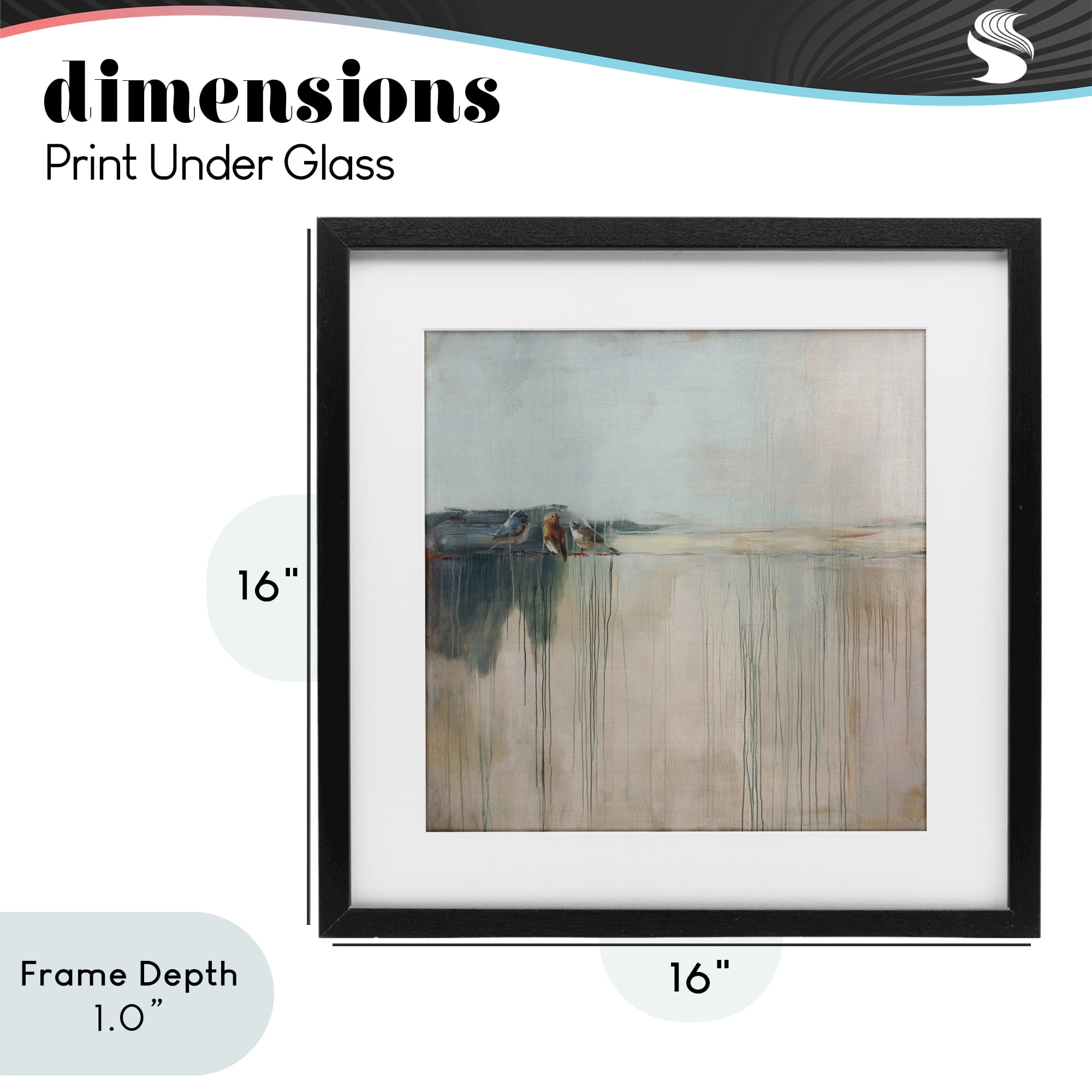 Stupell Industries Drips And Feathers Abstract Black Framed Print Under Glass, design by Svetlana Aleynikova