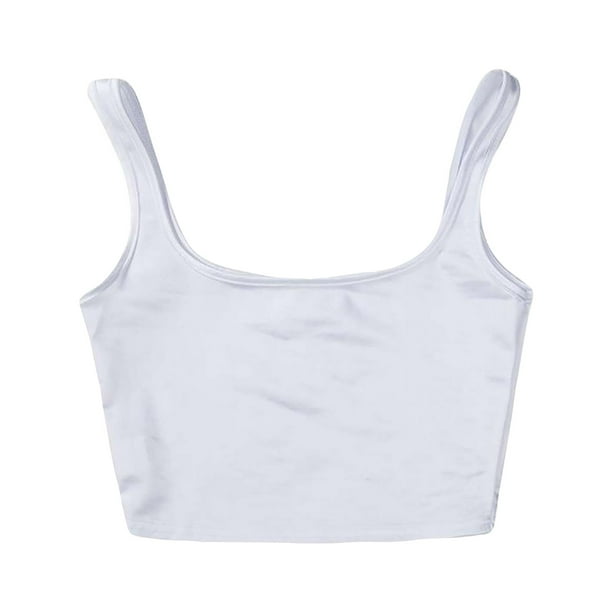 Camisetas sin mangas solacol para mujer, moda para mujer, chaleco informal sin mangas para mujer, camisetas sin mangas cortas con movimiento y almohadillas para el pecho, camisetas de moda para mujer