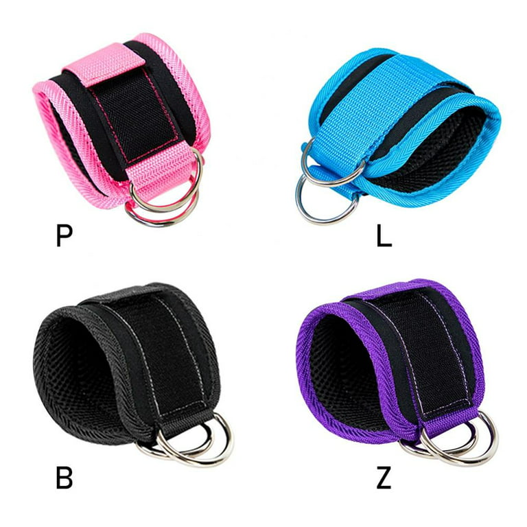 Ankle Strap for Cable Machine, Padded Gym Accessories Cuffs Support  Extensions Metal for Women Glutes Pulley Cable Machine Training , Pink