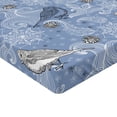 thumbnail image 4 of Ambesonne Birds and Nature Fitted Sheet, Floral Outline Art, King Size, Lavender Blue White, 4 of 5