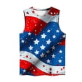 thumbnail image 4 of American Flag Tank Top Womens Red White and Blue Tank Red White and Blue Womens Tanks 4th of July Women Top Women's Casual Independence Day Sleeveless Round Neck Tops, 4 of 4