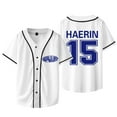 thumbnail image 2 of Kpop New Jeans Haerin 15 Merch Jersey New Logo Baseball Jacket Tee Women Men Fashion T-Shirts, 2 of 5