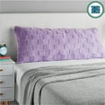 thumbnail image 4 of (2 pack) Your Zone Lilac Bud Checkerboard Plush Body Pillow, 19" x 48", 4 of 11