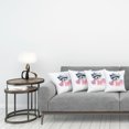 thumbnail image 3 of Ambesonne Funny Throw Pillow Cover 4 Pack, Retro Hipster Raccoon, 18", Pink Blue, 3 of 7