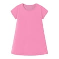 thumbnail image 5 of TQWQT Girls Pink Dresses Size 10-12 Casual Basic Tween Girls T-Shirt Dress Kids Crew Neck Cute Skater Dress Short Sleeve Summer T-Shirt Dress Pink 130, 5 of 6