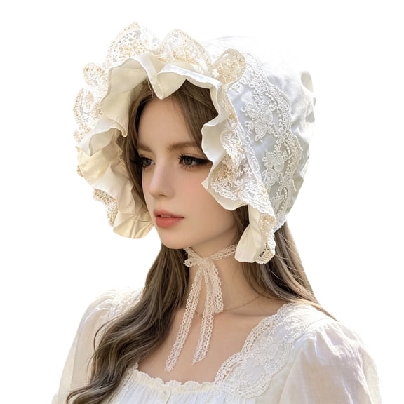Lightweight Lace Bonnet Hat for Toddler Girls, Soft Polyester, Breathable Design, Adjustable Size 55 60cm, Daily Use