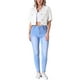 thumbnail image 2 of CHAQUETA DE JEAN CORTA DE MANGA CORTA CON BOTONES DESGASTADA Y DESHECHA PARA MUJERES INSPIRADA EN CHIC BLANCA M, 2 of 6
