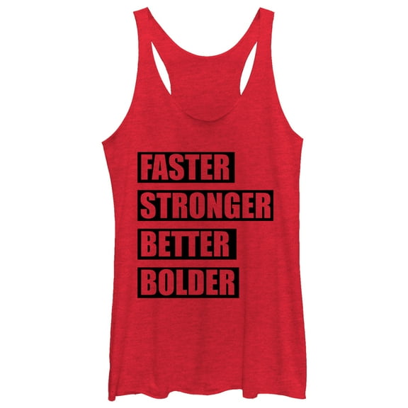 Women's CHIN UP Stronger Girl Power  Racerback Tank Top Red Heather Medium