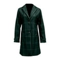 thumbnail image 4 of Luwomo Plaid Wool Coats for Women Fall Winter Casual Checkered Long Dress Blazer Jackets Trench Coats Peacoats,Dark Green,3XL, 4 of 5
