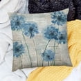 thumbnail image 2 of BANET  Throw Pillow Covers, Blue Dandelion Flower Vintage Newspaper Floral Print Square Short Plush Pillowcase Soft Decorative Cushion Case for Sofa Bedroom Car 18x18in, 2 of 5