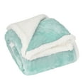 thumbnail image 2 of Catalonia Sherpa Throw Blanket, Super Soft Comfy Micro Fleece Couch Blanket, Reversible Bed Throw TV Blanket, Comfort Caring Gift, Teal, 50"" x 60"", 2 of 7