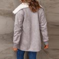thumbnail image 7 of Usmixi Fleece Coat for Women Faux Suede Jacket for Women Casual Solid Long Sleeve Hooded Trench Coat Soft Cozy Plush Padded Warm Outwear with Pocket Winter Fleece Coat, 7 of 7