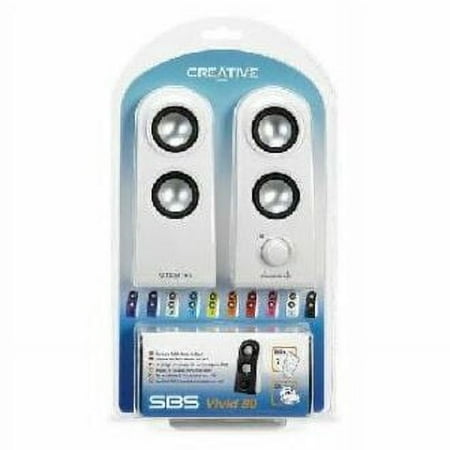 Creative 2.0 Speaker System, 4 W RMS, White