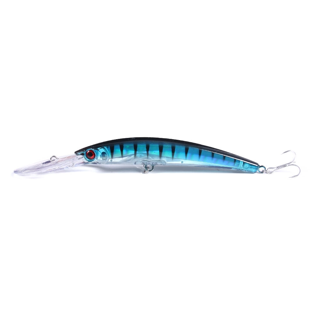 HENGJIA Fishing Lures Large Hard Bait Minnow VIB Lure with Treble Hook Life-Like Swimbait Fishing Bait Popper Crankbait Sinking Lure for Trout Bass Walleye Redfish, 12PCS