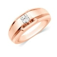 thumbnail image 2 of CARATS FOR YOU 1/3cttw White Natural Diamond Men's Solitaire Wedding Band Ring In 14K Rose Gold Plated (0.33 Carat, I-J Color, I2-I3 Clarity), Ring Size-10, 2 of 6