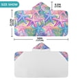thumbnail image 4 of Yayeee Kids Hooded Towel with Hand Pockets Beach Soft Absorbent Bath Wrap 50 x 23.5 inch, Gradient Starfish Pattern, 4 of 5