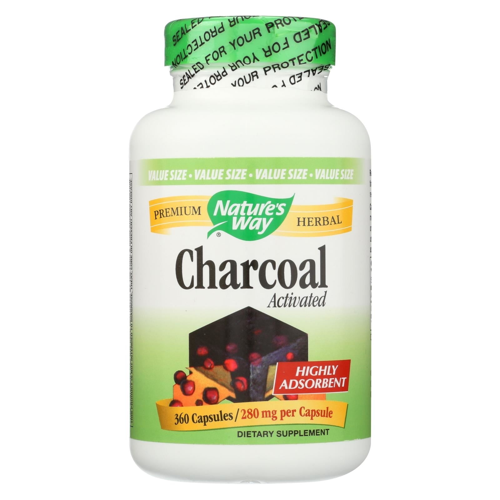 Nature's Way Charcoal Activated Highly Absorbent Capsules, 360 Ct