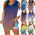 thumbnail image 2 of Gswybco Summer Tank Tops for Women for Leggings V-Neck Tunic Tops Casual Elastic Sweatshirts Loose Flowy Workout Tops Sleeveless Going Out Tops, 2 of 7