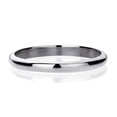 thumbnail image 1 of Women's Sterling Silver Plain 2 mm Classic Domed Wedding Band Thumb Ring (1 to 10), 1 of 3