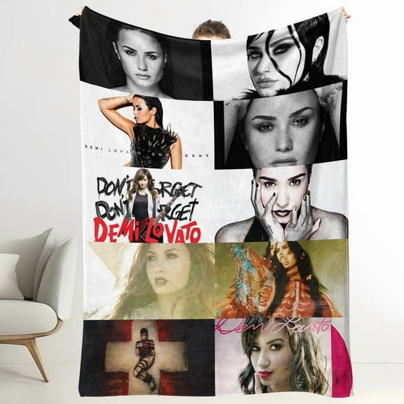 Demi Lovato Music Soft Flannel Throws Blankets Lightweight for Couch Bed Living Room Bedroom Car For All Seasons 30"X40"