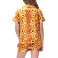 thumbnail image 5 of NIEWTR Halloween Pajamas Girls Pumpkin Ghost Print Short Sleeve Button Down Girls PJS Kids Sleepwear Nightwear Loungewear Set Kids Pajamas Girls, 5 of 5