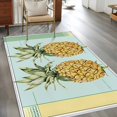 thumbnail image 2 of 3'x5' Area Rugs, Summer Pineapple Indoor Outdoor Area Rug for Living Room Bedroom, Yellow Blue Green Striped Geometric Washable Bathroom Rugs Kitchen Floor Carpet Mats Home Decor Aesthetic, 2 of 8