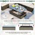thumbnail image 4 of 5 Pieces Outdoor Sectional Sofa, enyopro Patio Seating Wicker Furniture Set with Cushions and Coffee Table, Outdoor Couch and Chairs Set, Patio Dining Set for Backyard, Deck, Pool, JA3300, 4 of 10