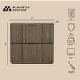 thumbnail image 4 of Clive Mid-Century Modern 22" Nightstand in Walnut and Black (2-Drawer), 4 of 9
