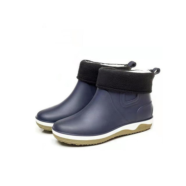 SIMANLAN Men's Rain Boots Work Waterproof Slip On Shoes Walking Casual