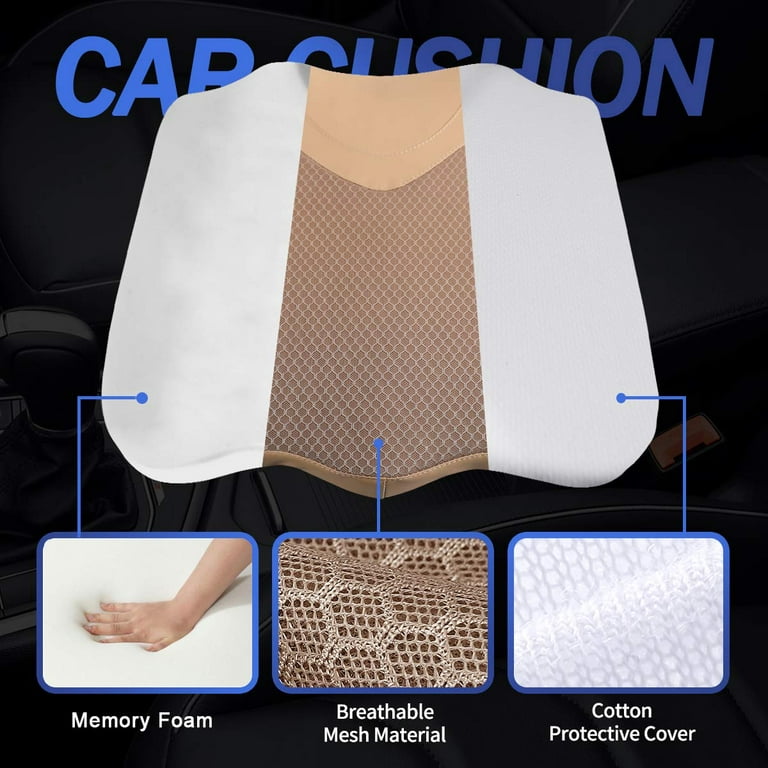 KINGLETING Car Seat Cushion, Heightening Wedge Seat Cushion for Sciatica  Tailbone Pain Relief, Auto Seat Cushion for Short People, Universal Fit for