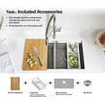 thumbnail image 4 of KOHLER Task Kitchen Sink, Stainless Steel Dual Mount Single Bowl, 33" Workstation Sink, 1 hole faucet, K-80084-1PC-NA, 4 of 16
