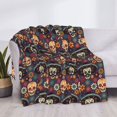 thumbnail image 3 of KLL Skulls and Flowers Print Fleece Throw Blanket, Horizontal Fleece Bedding Cute Soft Blankets Comfy Fleece Flannel Plush Home Decor for Couch & Bed-80"x60", 3 of 6