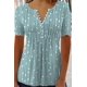 thumbnail image 4 of Dot Manga Corta Tops para las Mujeres 2024 Primavera Botón Blusas Sueltas Camisas Casuales V-Cuello Impreso Camisetas, 4 of 4