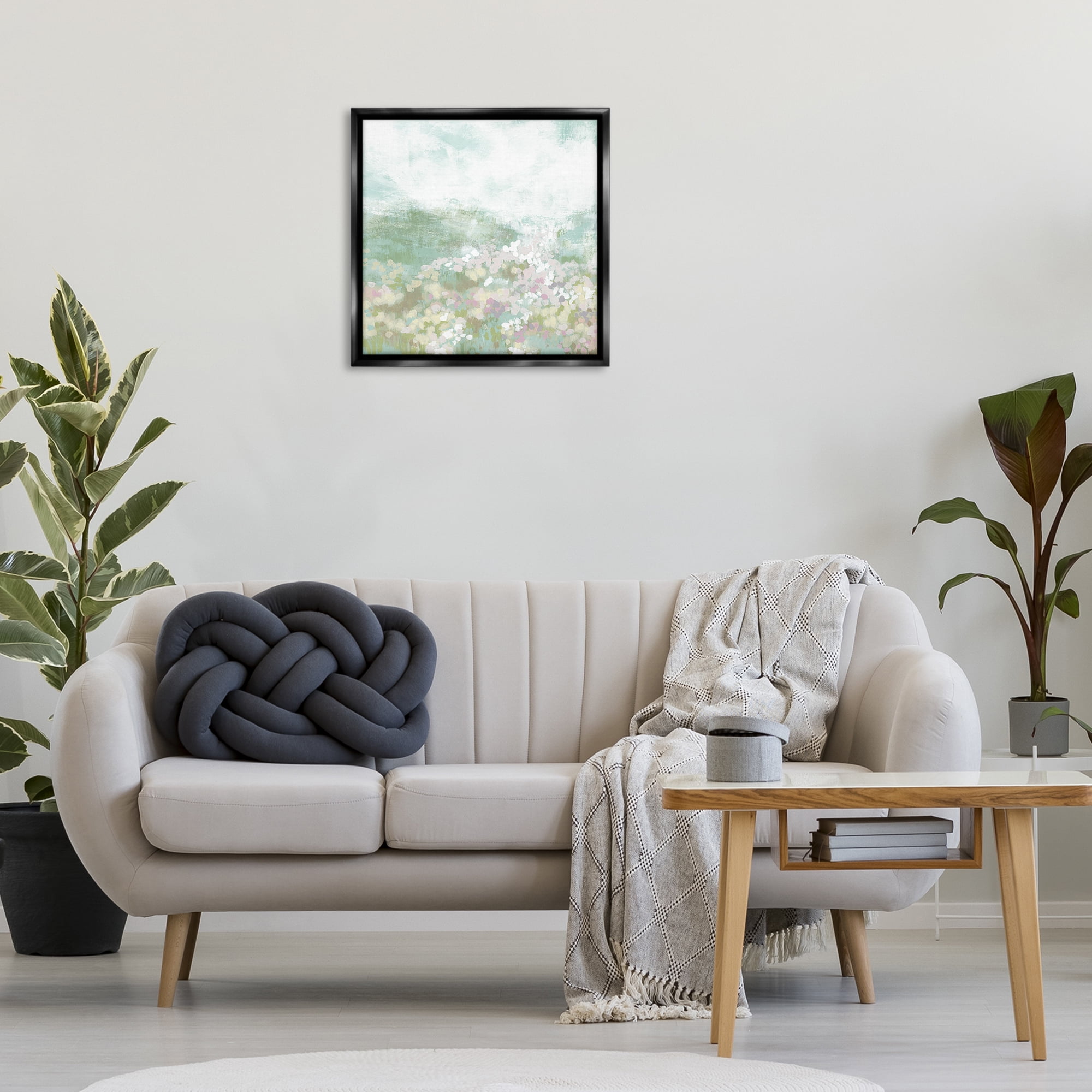 Stupell Industries Rural Countryside Impression Landscape Painting Black Floater Framed Canvas Art Print Wall Art, 25 x 25