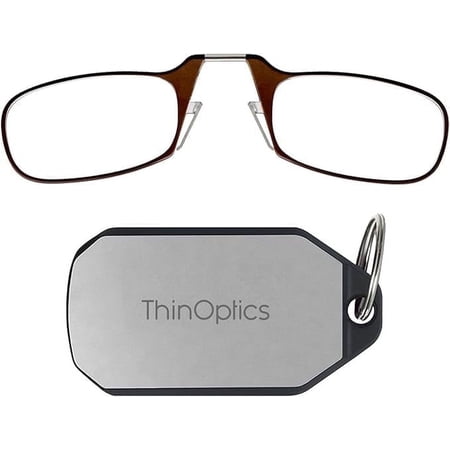 ThinOptics Rectangular Reading Glasses with Keychain Case