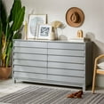 thumbnail image 4 of Pemberly Row Modern Grooved Panel 6-Drawer Wood Bedroom Dresser in Gray, 4 of 13