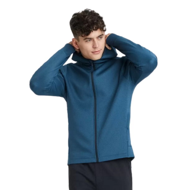 ALL IN MOTION Men's Tech Fleece Full Zip Hoodie In Navy, XL