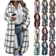 thumbnail image 7 of Fmbrln Womens Long Plaid Coat Full Button Long Sleeve Lapel Collar Checkered Jackets Fall Winter Fashion Cardigan Coat with Pockets, 7 of 7