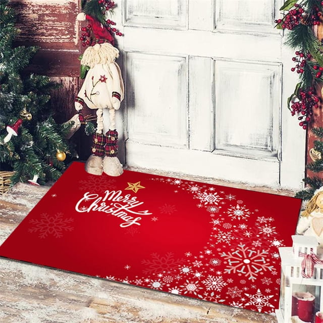 Decoraciones navideñas, adornos navideños, regalos navideños, tapete navideño, decoración navideña, recibidor, dormitorio, sala de estar, tapete antideslizante con bordes delicados, tapetes para habit