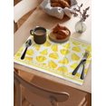 thumbnail image 3 of Pineapple Fruit Placemats Set of 6,Washable Woven Burlap Cloth Fabric Placemat for Square/Rectangle/Round/Oval Dining Table,Easy Clean Place Mats for Toddlers,Kids Summer Tropical Yellow Striped Grey, 3 of 6
