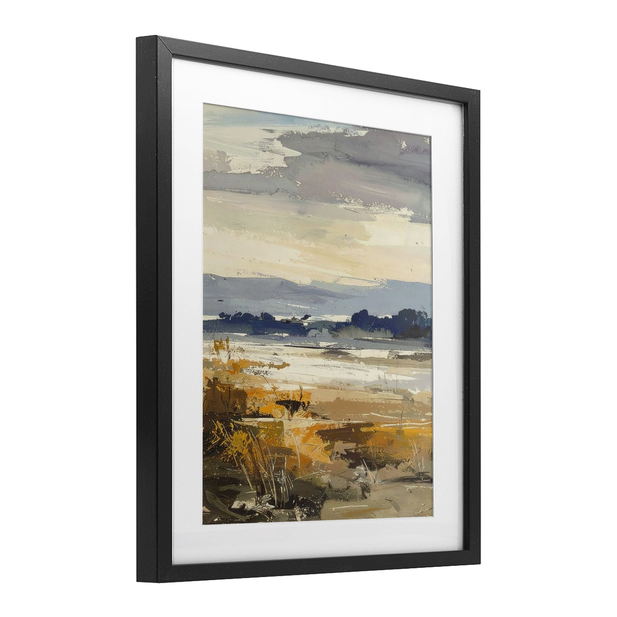 Stupell Industries Distant Horizon Abstract Black Framed Print Under Glass, design by Alonza Saunders