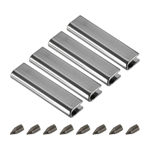 Uxcell Zinc Alloy Belt Buckle End Tip, 1.53 Inch Zipper Clip Strap End Caps, Black 4 Pack