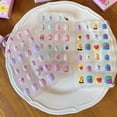 thumbnail image 3 of Tnobhg 24Pcs Kids Fake Nail Kawaii Kids Fake Nail Art Stickers Set Creative DIY Nail Kit for Nail Decorations, 3 of 7