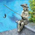 thumbnail image 1 of Design Toscano EU9305 Statue de Pêcheuse Fille Grande Prise, 11 Pouces, Pierre Bicolore, 1 of 5