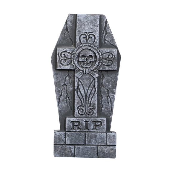 Halloween Foam Cemetery Tombstone, Outdoor Yard Decoration with 12 Stakes for Party Props, Grave for Garden Lawn Decor, 1Pack A
