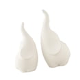 thumbnail image 3 of 2 figuras de elefante de cerámica para decoración, regalo de mesa. blanco, 3 of 9