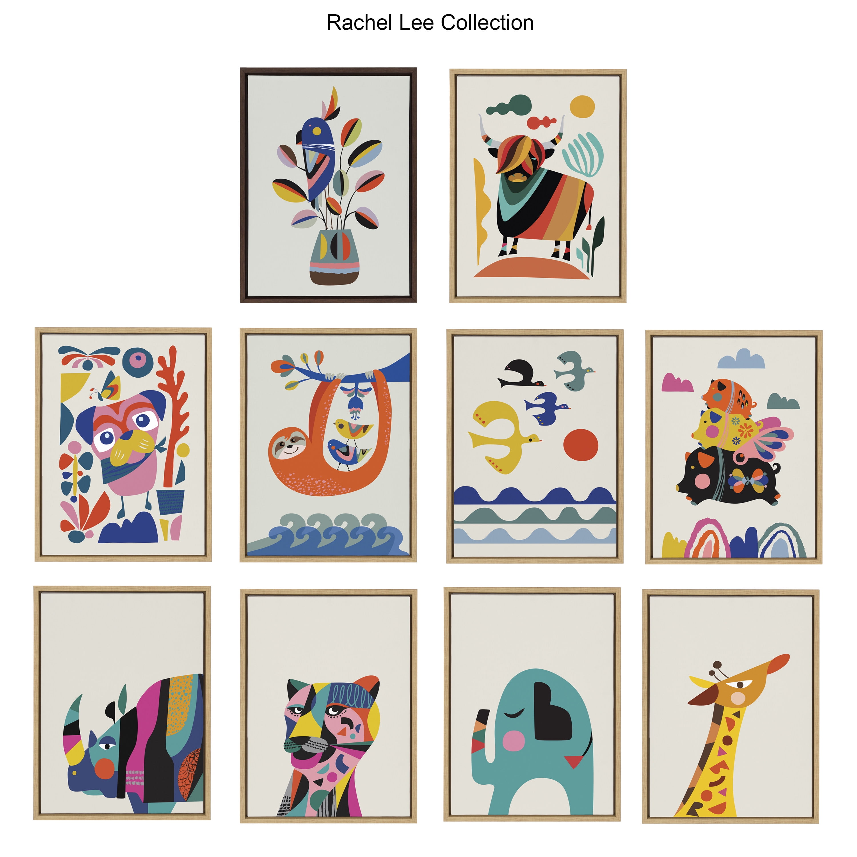 Kate and Laurel Animals & Insects Framed Canvas Art Print, 18" x 24"