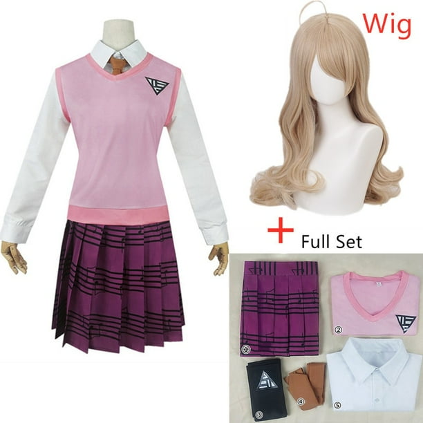 Danganronpa V3 Kaede Akamatsu-disfraces de Cosplay para mujer, vestidos de Anime, camisa, chaleco, falda, calcetines, uniforme escolar JK