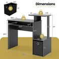 thumbnail image 3 of Costway Home Office Computer Desk Space-saving Study Writing Desk with Keyboard Tray Black, 3 of 9