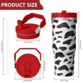 thumbnail image 4 of Leopard Print 30oz Handheld Travel Tumbler with Handle – Double Wall Stainless Steel Insulated Cup, Flip Straw Lid, Leak-Proof & BPA-Free for Hot and Cold Drinks – Durable Coffee & Juice Mug Black, 4 of 6
